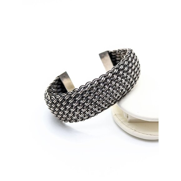 Men's Sterling Chainmail Cuff Bracelet Accessories Mens Sterling
